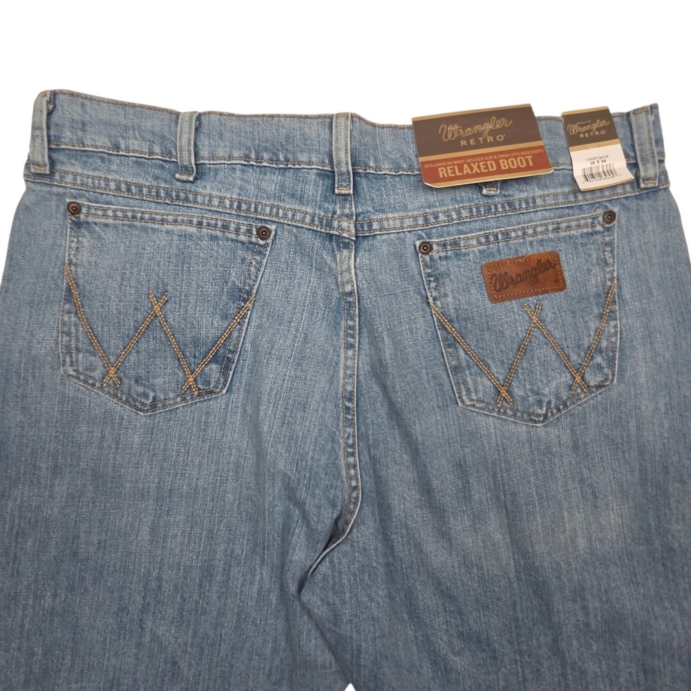 Wrangler Jeans 36x34 Retro Relaxed Boot Light Blue Western Cowboy 10WRT20CR NWT